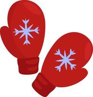 Red mittens ,illustration,vector on white background vector