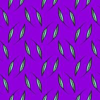 Thin leaves, seamless pattern on purple background. vector