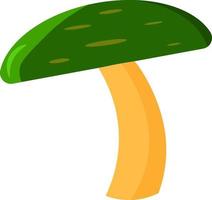 Green mushroom, illustration, vector on white background.