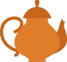 Bright orange teapot, illustration, vector on a white background