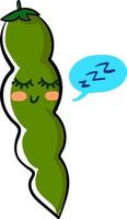 Sleeping bean, illustration, vector on white background.