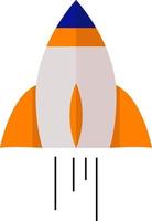 Space rocket, illustration, vector on white background.