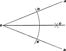 Bisect An Angle, vintage illustration. vector