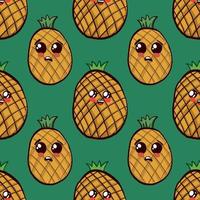 Pineapples pattern , illustration, vector on white background