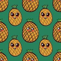 Pineapples pattern , illustration, vector on white background