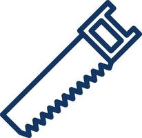 Construction small hand saw, illustration, vector on a white background.