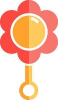 Red flower rattle, illustration, vector on white background.