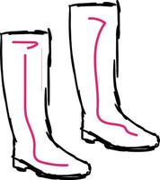 Pink boots, illustration, vector on white background.