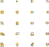 Mobile buttons icon pack, illustration, vector on a white background.