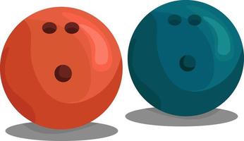 Bowling balls, illustration, vector on white background
