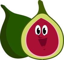 Happy fig, illustration, vector on white background.