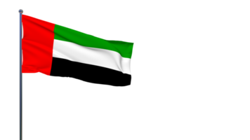 unito arabo Emirates bandiera agitando nel il vento 3d rendering, nazionale giorno, indipendenza giorno