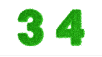 3 4 Numbers 3D Rendering, Climate Change Awareness Alphabets, Nature png