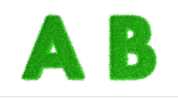 letras de hierba ab representación 3d, alfabetos de concienciación sobre el cambio climático, naturaleza png