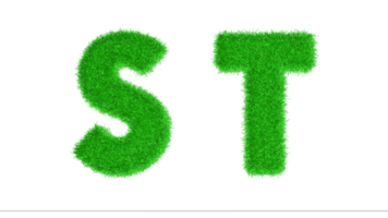 st grass letter 3d rendering, alfabetos de concienciación sobre el cambio climático, naturaleza png