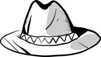 sombrero gris, ilustración, vector sobre fondo blanco.