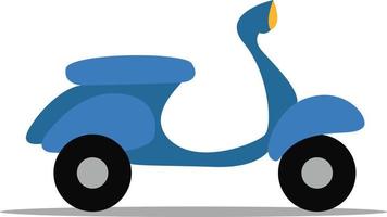 Blue scooter, illustration, vector on white background.