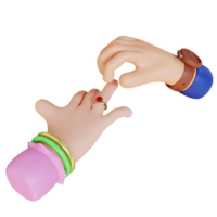 3d render hands putting ring png