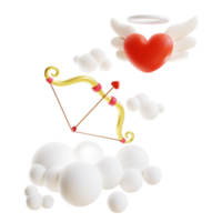 Cupidon d'ange d'amour de la Saint-Valentin rendu 3d avec flèche png