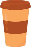 Coffee to go, illustration, vector on white background.