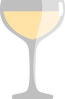 Wide glass of champagne, icon illustration, vector on white background