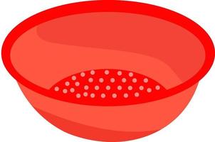 Red colander, illustration, vector on white background