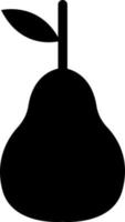 Black pear, illustration, vector on white background.