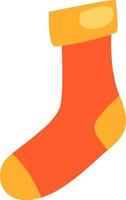 Red winter sock, illustration, vector, on a white background. vector