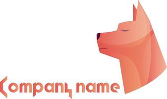 Pink dog head logo vector illustration on a white background