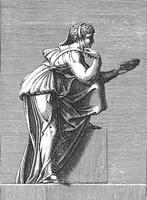 mujer con espejo, adamo scultori, después de michelangelo, 1585, ilustración vintage. vector