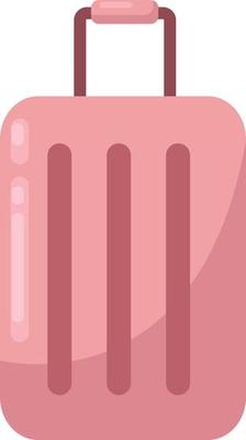 Pink suitcase, illustration, vector on white background