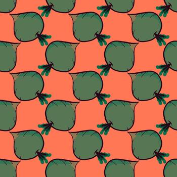 Radish pattern, seamless pattern on orange background. vector