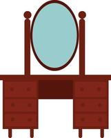 Dressing table, illustration, vector on white background.