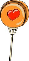 Orange balloon, illustration, vector on white background.