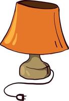 Orange lamp , illustration, vector on white background