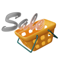 orange handla kärror eller korg isolerat. begrepp 3d illustration eller 3d framställa png