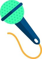 Blue microphone, illustration, vector on white background