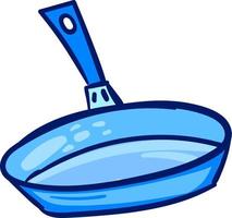 Pan with long handle, illustration, vector on white background