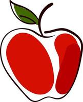 Red apple, illustration, vector on white background.