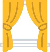 Two fancy yellow curtains, illustration, vector, on a white background. vector