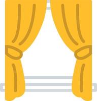 Two fancy yellow curtains, illustration, vector, on a white background. vector
