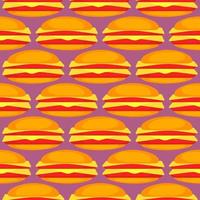 Delicious hamburger,seamless pattern on pink background. vector