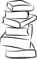 Big stack of books, illustration, vector on white background.