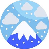 One mountain at day time covered in snow, illustration, vector, on a white background. vector