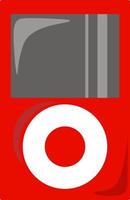 Red mp3 player, illustration, vector on white background.