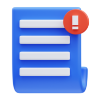 3d rendering of timer document icon illustration png
