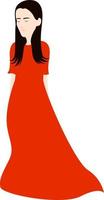 Red dress, illustration, vector on white background.