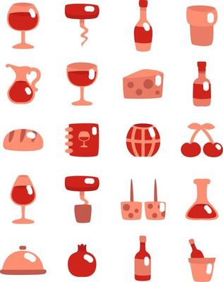 Winery tasting, illustration, vector on a white background.