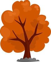 Árbol de otoño, ilustración, vector sobre fondo blanco.