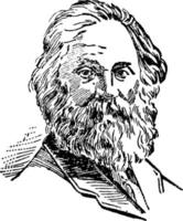 walt whitman, ilustración de la vendimia vector